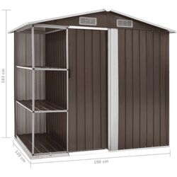 Сарай-хозблок с полкой с этажеркой VidaXL 47105 205x130x183 (Brown) Thumb