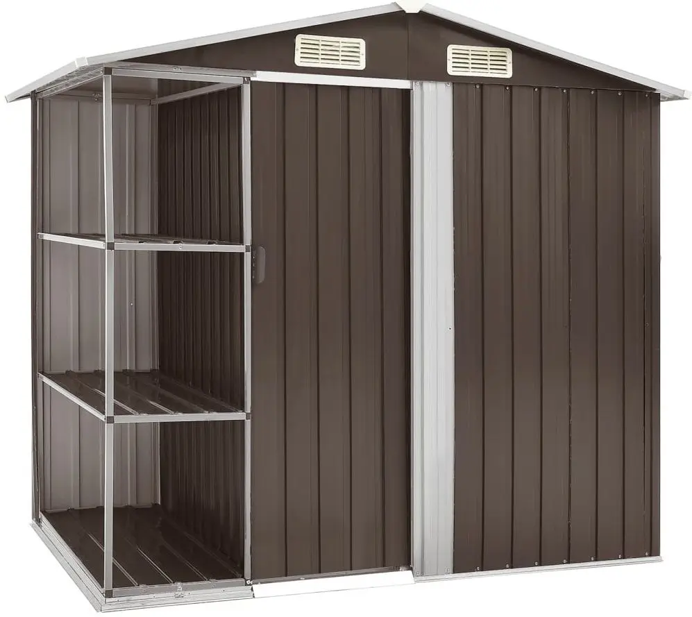 Сарай-хозблок с полкой с этажеркой VidaXL 47105 205x130x183 (Brown)