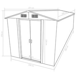 Сарай-хозблок VidaXL 143343 257x298x178 (Brown) Thumb