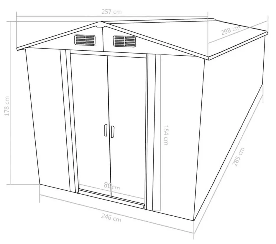 Сарай-хозблок VidaXL 143343 257x298x178 (Brown)