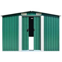 Сарай-хозблок VidaXL 143352 257x580x181 (Green) Thumb