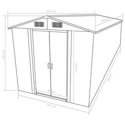 Сарай-хозблок VidaXL 143353 257x580x181 (Grey) Thumb