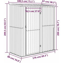 Casuta gradina VidaXL 150903 180.5x97x209.5 (Green) Thumb