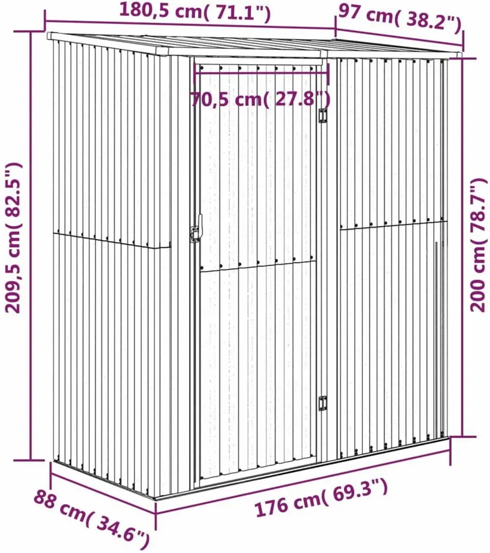 Casuta gradina VidaXL 150903 180.5x97x209.5 (Green)