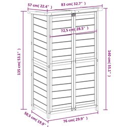 Сарай-хозблок VidaXL 172242 83x57x140 (Mocha) Thumb