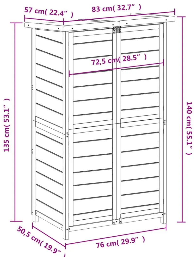 Сарай-хозблок VidaXL 172242 83x57x140 (Mocha)