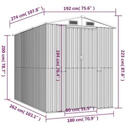 Casuta gradina VidaXL 3147428 192x274x223 (Green) Thumb