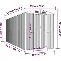 Сарай-хозблок VidaXL 3147431 192x523x223 (Green) Thumb