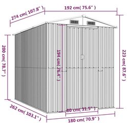 Сарай-хозблок VidaXL 3147450 192x274x223 (Anthracite) Thumb
