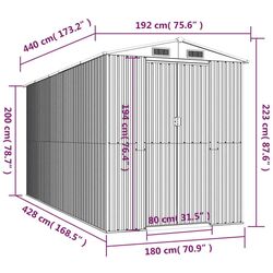 Сарай-хозблок VidaXL 3147452 192x440x223 (Anthracite) Thumb