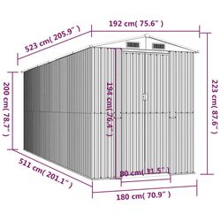 Casuta gradina VidaXL 3147453 192x523x223 (Anthracite) Thumb