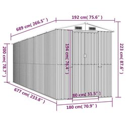 Сарай-хозблок VidaXL 3147455 192x689x223 (Anthracite) Thumb