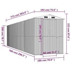Сарай-хозблок VidaXL 3147456 192x772x223 (Anthracite) Thumb