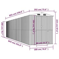 Сарай-хозблок VidaXL 3147457 192x855x223 (Anthracite) Thumb