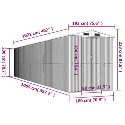 Сарай-хозблок VidaXL 3147459 192x1021x223 (Anthracite) Thumb