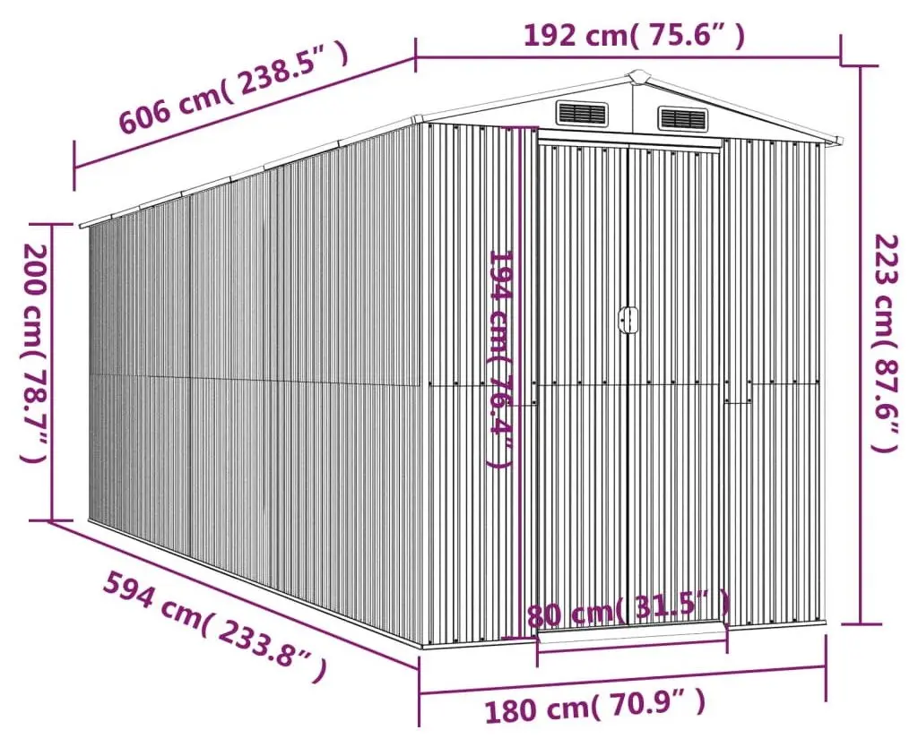 Casuta gradina VidaXL 3147476 192x606x223 (Light Brown)