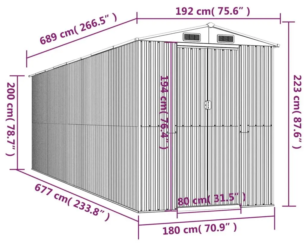 Casuta gradina VidaXL 3147477 192x689x223 (Light Brown)