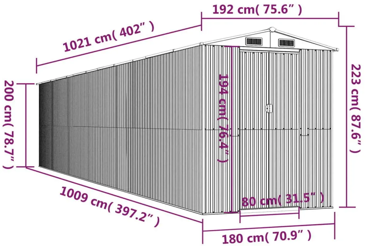 Casuta gradina VidaXL 3147481 192x1021x22 (Light Brown)
