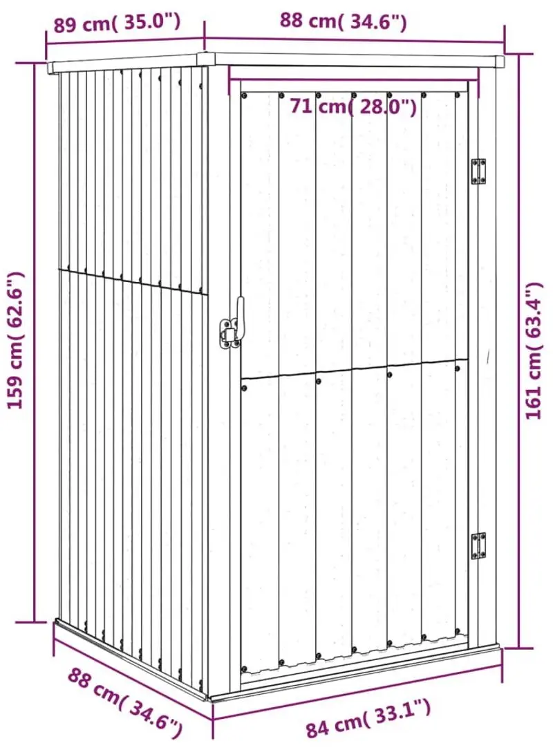 Сарай-хозблок VidaXL 316205 88x89x161 (Green)