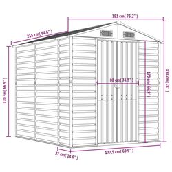 Сарай-хозблок VidaXL 3188232 191x215x198 (Green) Thumb