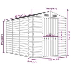 Сарай-хозблок VidaXL 3188233 191x300x198 (Green) Thumb