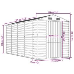Сарай-хозблок VidaXL 3188234 191x385x198 (Green) Thumb