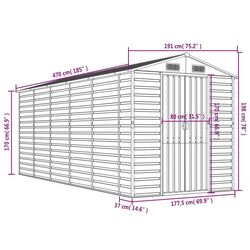 Casuta gradina VidaXL 3188235 191x470x198 (Green) Thumb