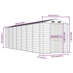 Casuta gradina VidaXL 3188237 191x640x198 (Green) Thumb