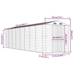 Сарай-хозблок VidaXL 3188238 191x725x198 (Green) Thumb