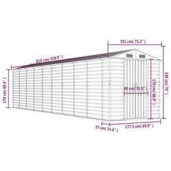 Сарай-хозблок VidaXL 3188239 191x810x198 (Green) Thumb