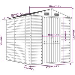 Сарай-хозблок VidaXL 3188243 191x215x198 (Light Grey) Thumb
