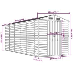 Casuta gradina VidaXL 3188246 191x470x198 (Light Grey) Thumb