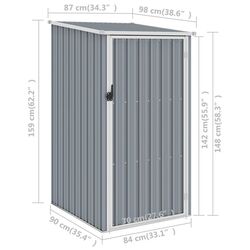 Casuta gradina VidaXL 46290 87x98x159 (Grey) Thumb