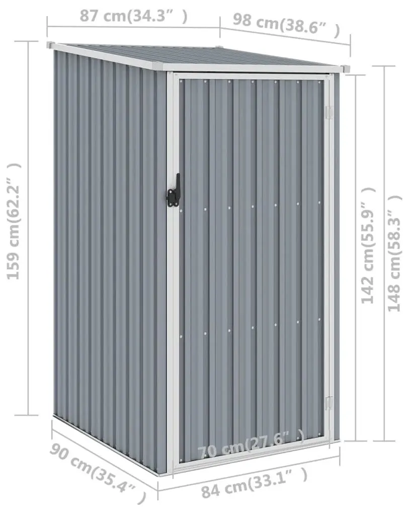 Casuta gradina VidaXL 46290 87x98x159 (Grey)