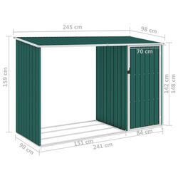 Сарай-хозблок VidaXL 46293 245x98x159 (Green) Thumb
