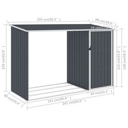 Casuta gradina VidaXL 46295 245x98x159 (Anthracite) Thumb
