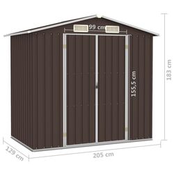 Сарай-хозблок VidaXL 46300 205x129x183 (Brown) Thumb