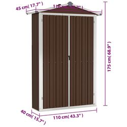 Сарай-хозблок VidaXL 46304 116x45x175 (Brown) Thumb