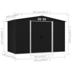 Сарай-хозблок VidaXL 47030 257x205x178 (Anthracite) Thumb