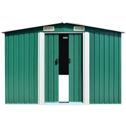 Сарай-хозблок VidaXL 47036 257x990x181 (Green) Thumb