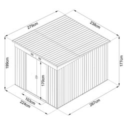 Сарай-хозблок GoodHome Basic 224x267x199 (Grey) Thumb