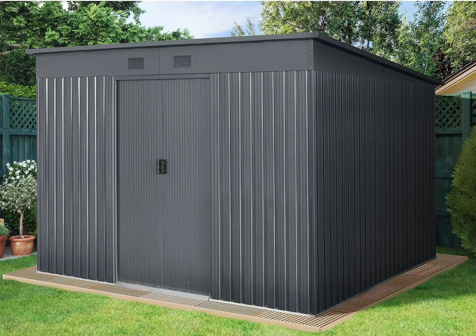 Casuta gradina GoodHome Basic 310x267x199 (Grey)