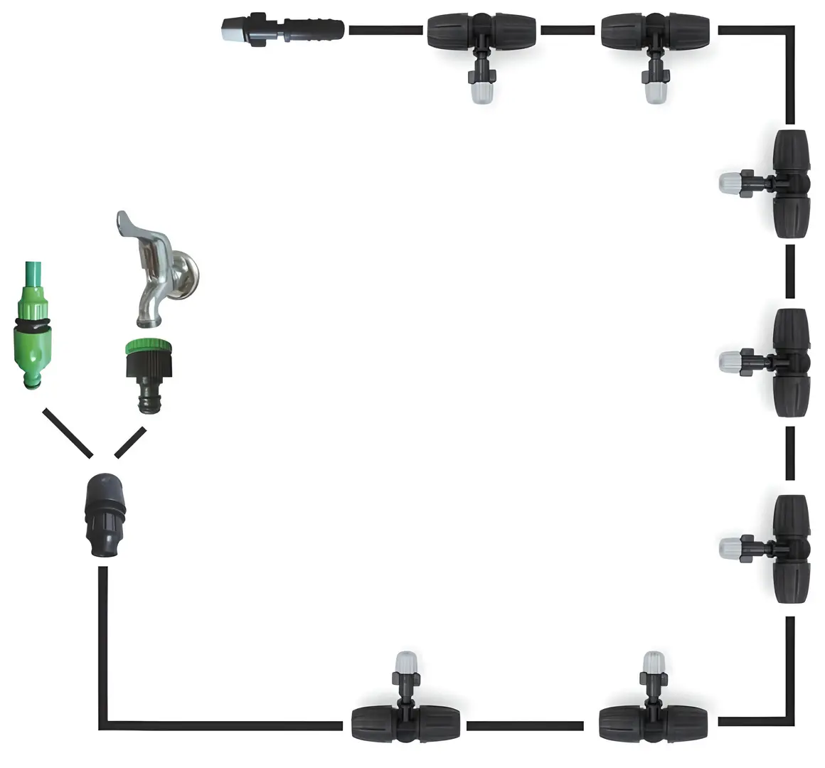 Perdeaua de apă cu pulverizare Gardenline Mist EDA0540 (Black) - 2