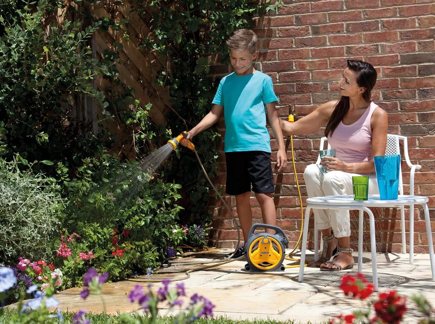 Катушка со шлангом Hozelock Pico Reel (Yellow/Grey)