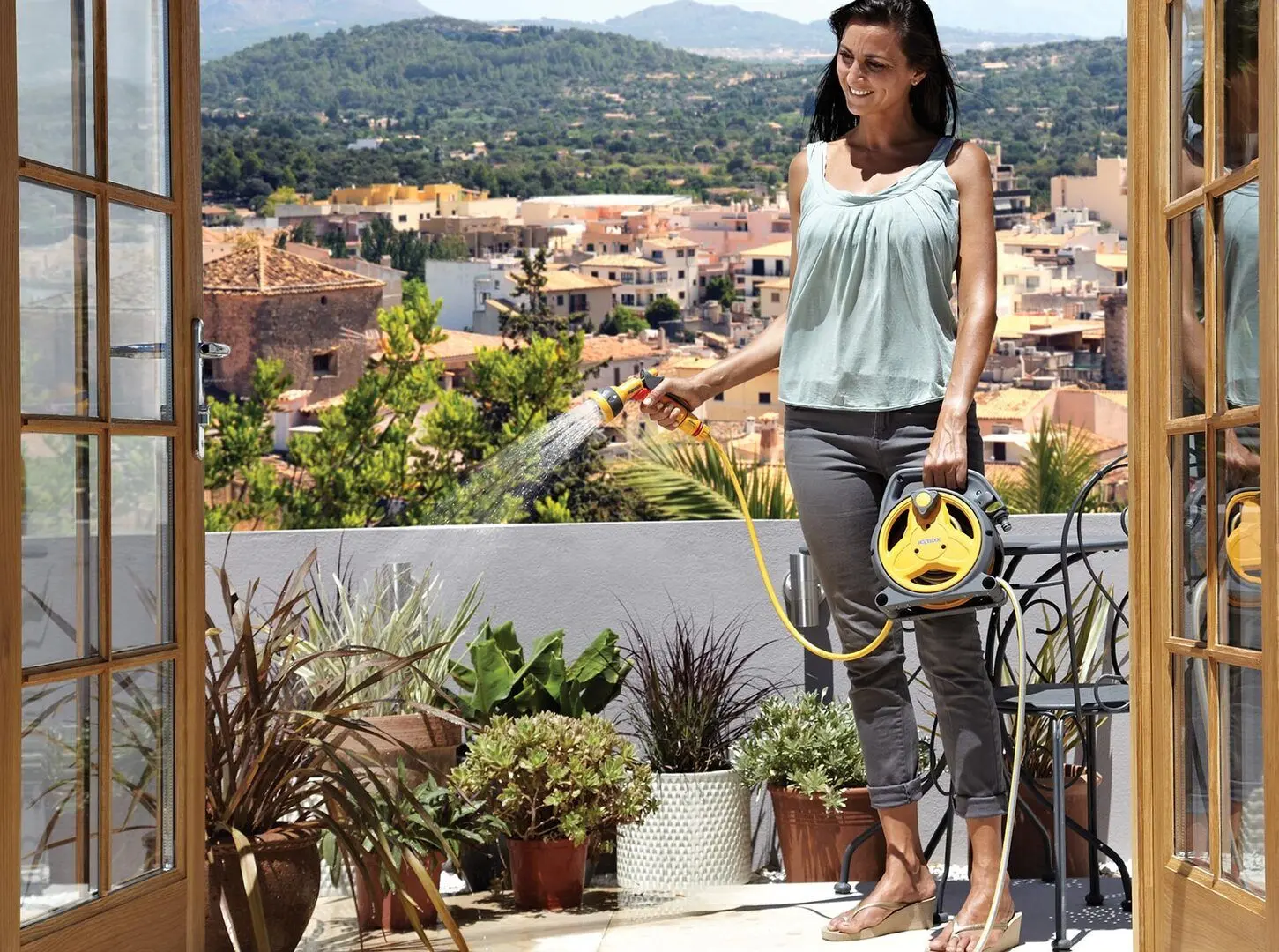 Катушка со шлангом Hozelock Pico Reel (Yellow/Grey)