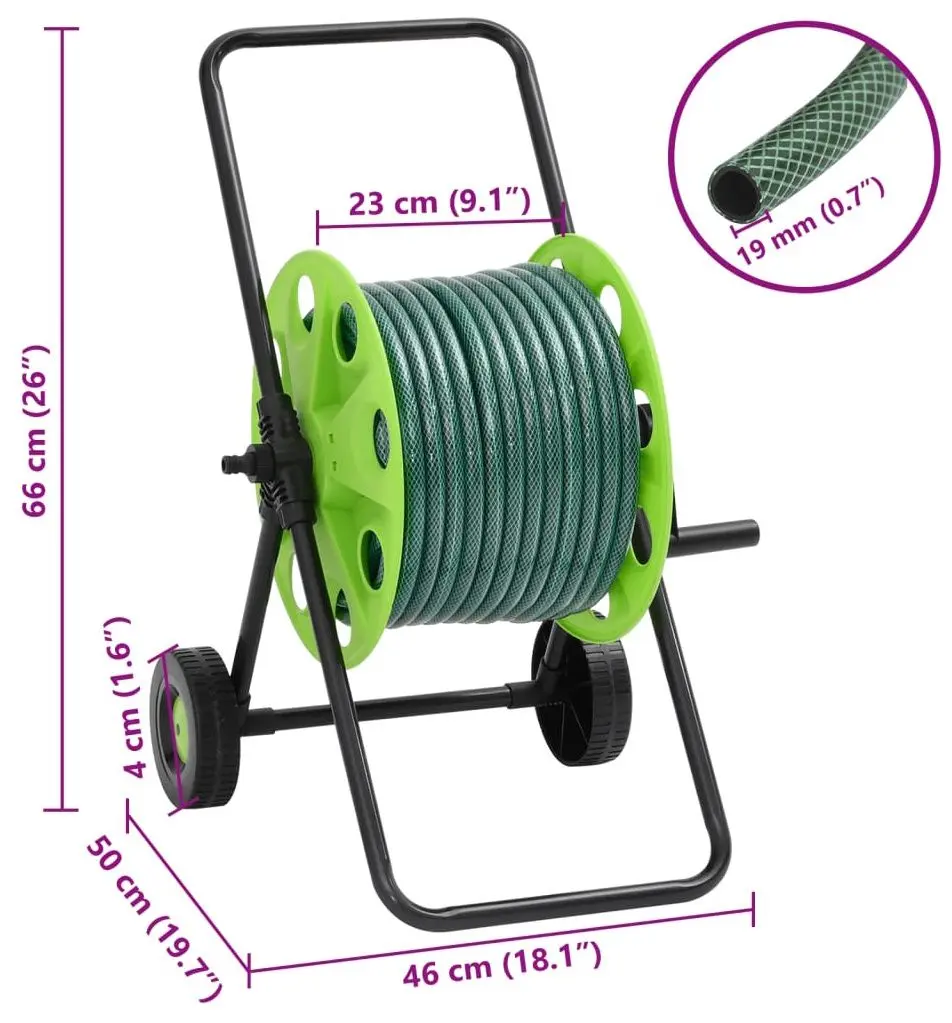 Carucior pentru furtun VidaXL 3281525 (Green) - 9