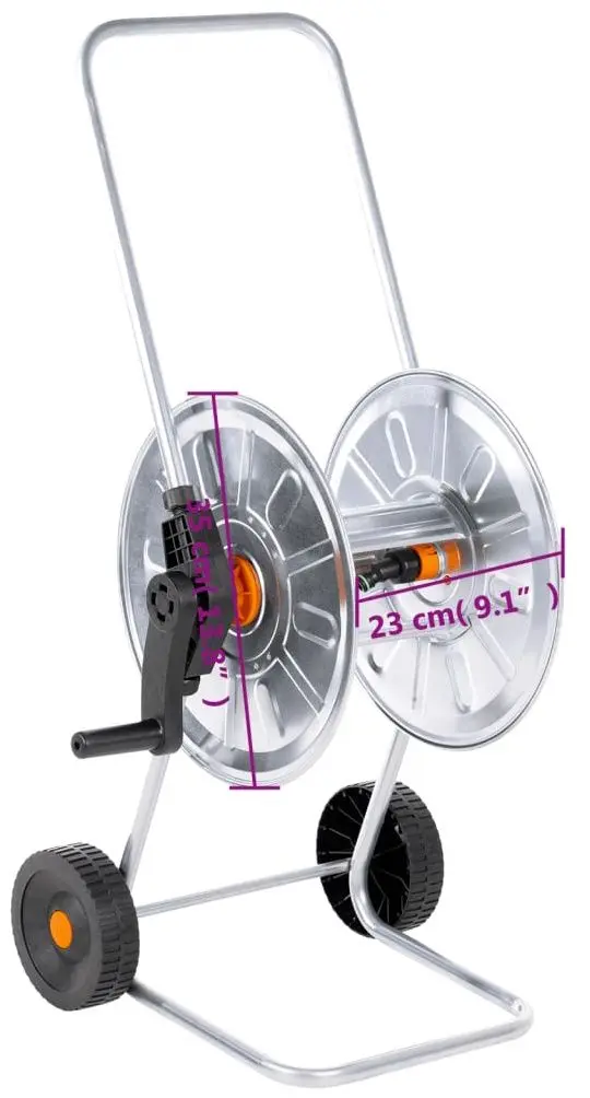 Carucior pentru furtun VidaXL 4005279 (Silver/Black)