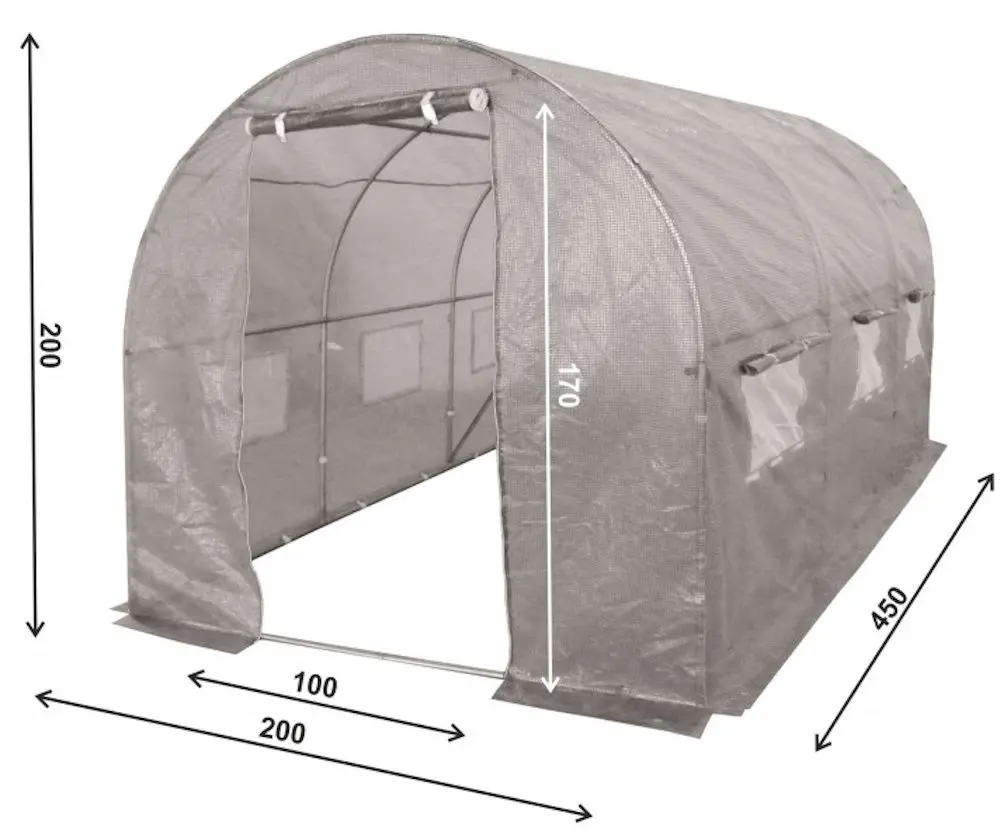 Sera de gradina 4iQ Group NAR000076 2x4.5m (Grey) - 2