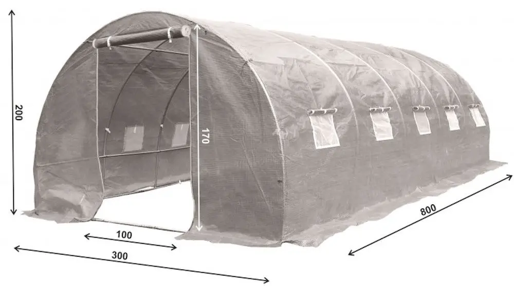 Sera de gradina 4iQ Group NAR000079 3x8m (Grey) - 2
