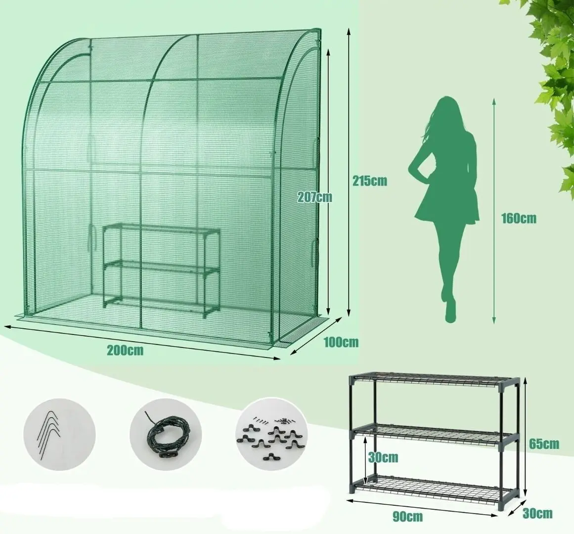 Sera de gradina Costway GT3958 (Green)